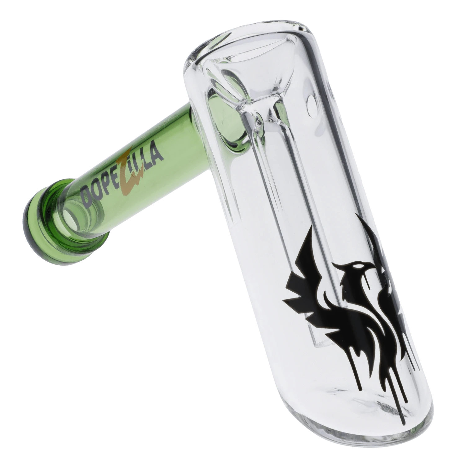 Dopezilla Each Dopezilla Phoenix Bubbler, 5in Green Glass Pipe Handpipes