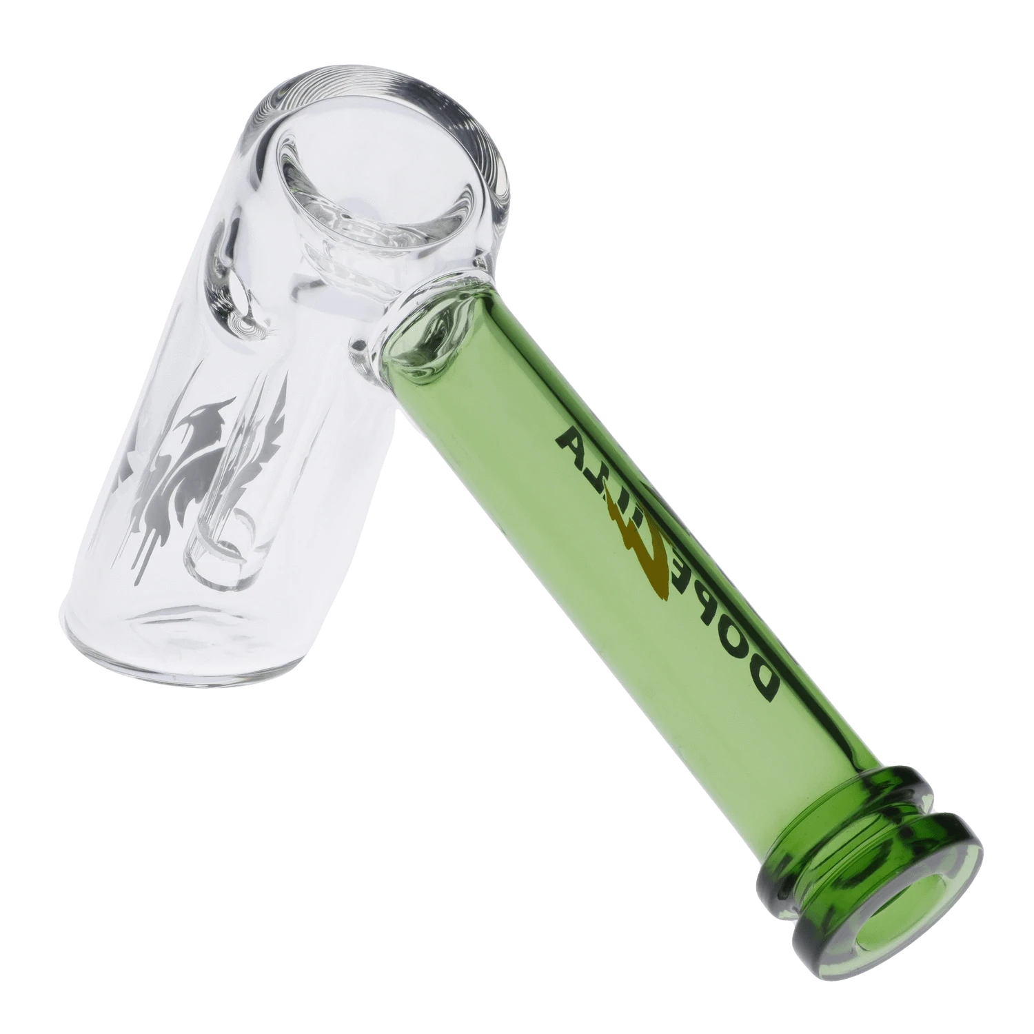 Dopezilla Each Dopezilla Phoenix Bubbler, 5in Green Glass Pipe Handpipes