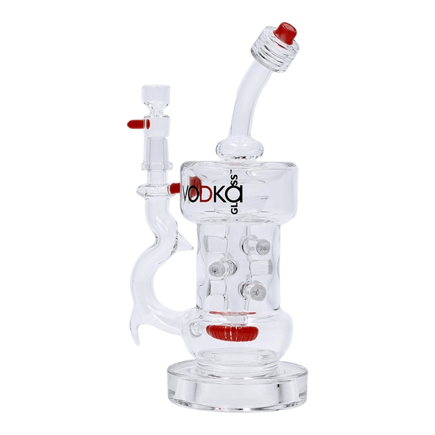 Vodka Each Vodka Icy Thunder Glass Water Pipe, 8.5in, Red Bongs