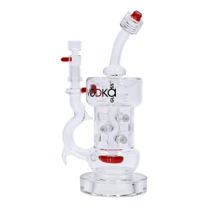 Vodka Each Vodka Icy Thunder Glass Water Pipe, 8.5in, Red Bongs