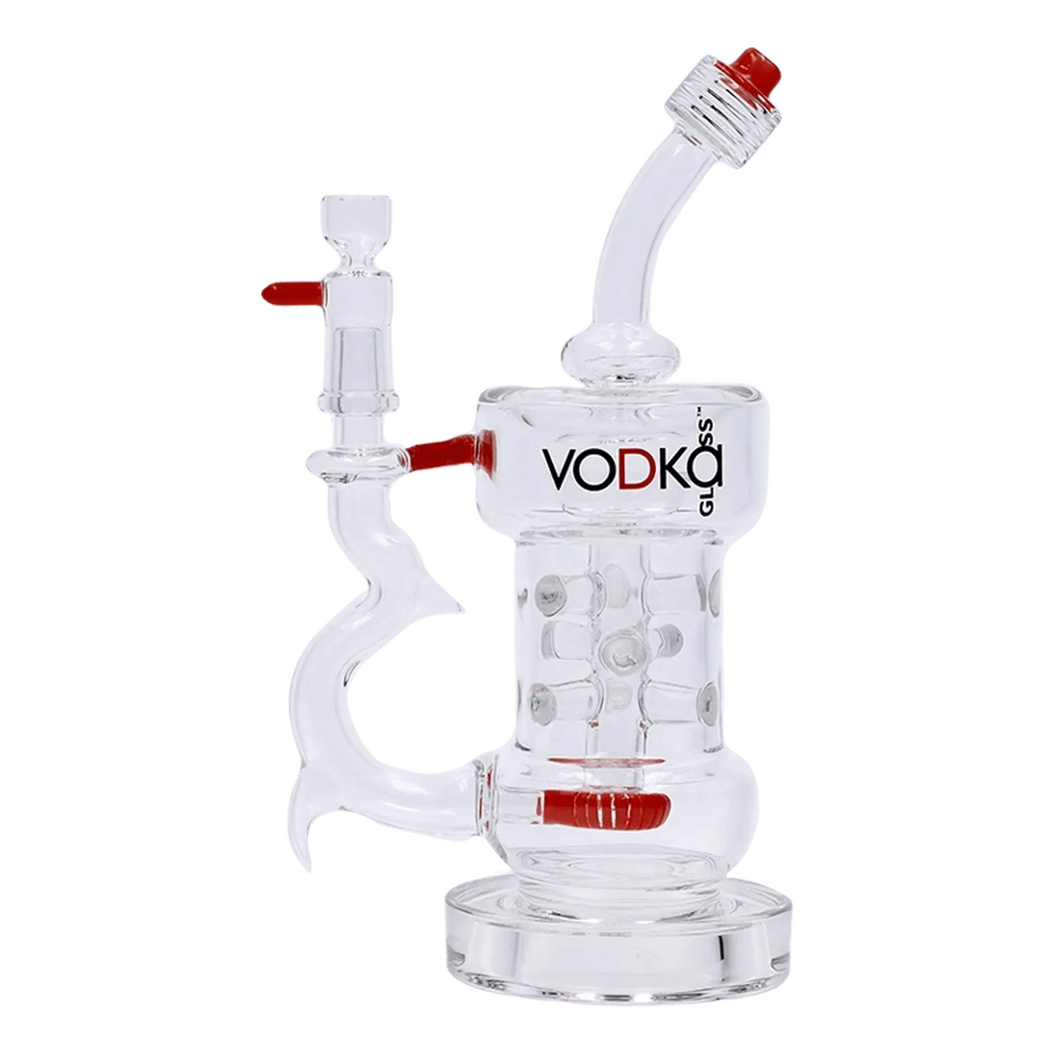 Vodka Each Vodka Icy Thunder Glass Water Pipe, 8.5in, Red Bongs