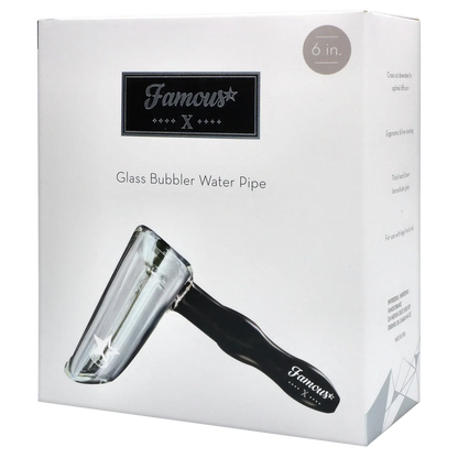 Famous X Each Famous X Straight Hammer Bubbler 6" Glass Bubbler Handpipes