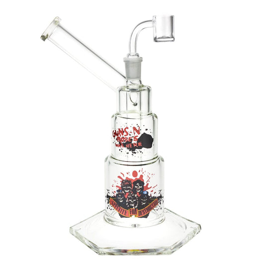 Front view of the 10-inch Valiant GNR Cannon Dab Rig, featuring a clear glass construction and a unique cannon-like design.
