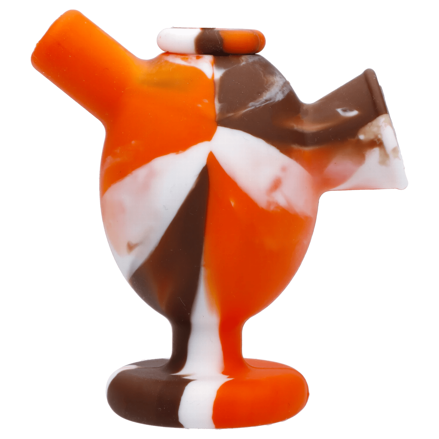 Valiant Each Valiant Silicone Joint Bubbler  w/ Glass Insert - Orange & White Handpipes