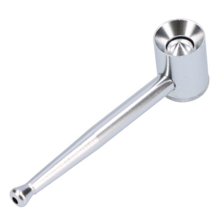 Valiant Each Valiant Metal Pipe w/ Bottom Screw Bowl Silver Handpipes