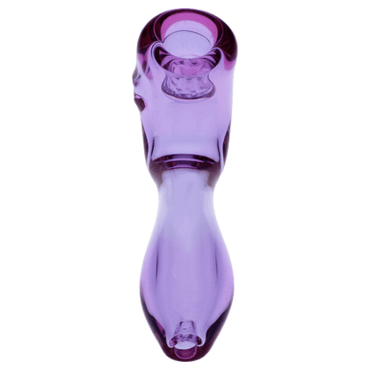 A front view of the 4-inch Valiant Glass Sherlock with screen, showcasing its purple glass construction.