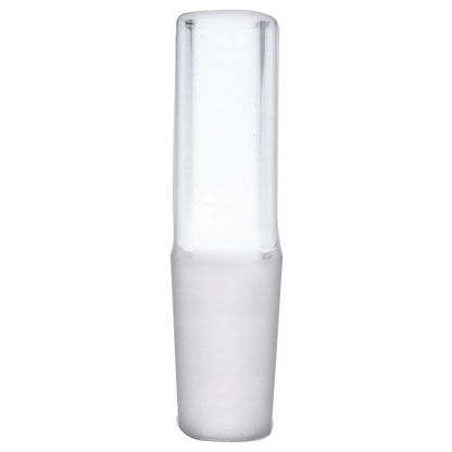 Front view of the Puffco Peak Top - Medusa, a clear glass attachment angled against a plain white background.
