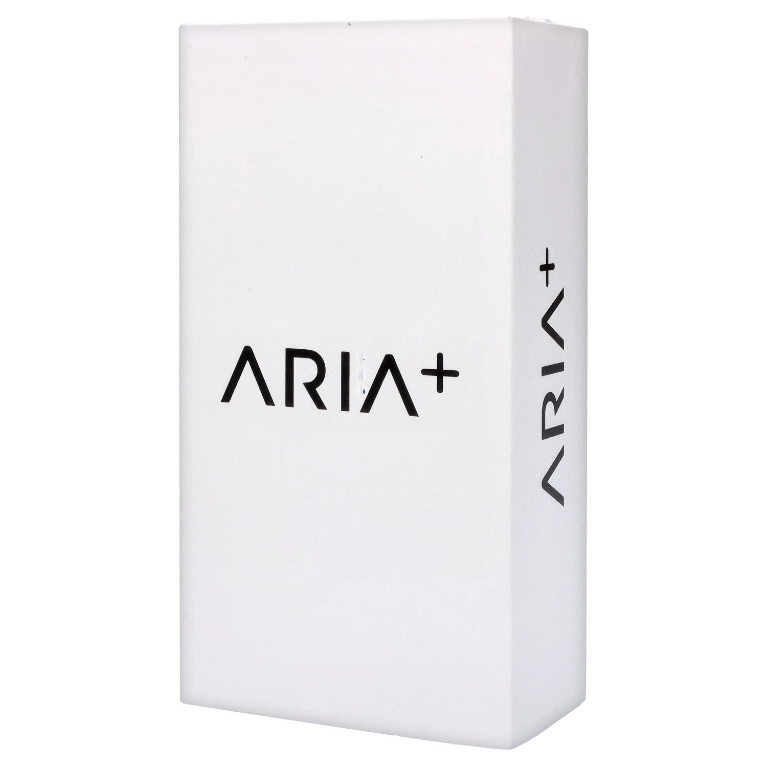Angled front view of the white XVAPE - Aria Plus Dual Use Vaporizer - Frostwave box with bold "ARIA+" branding centered on the face.