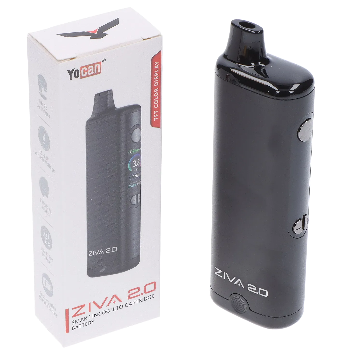 Yocan Each Yocan Zivo 2.0 510 Battery - Black Vape Batteries