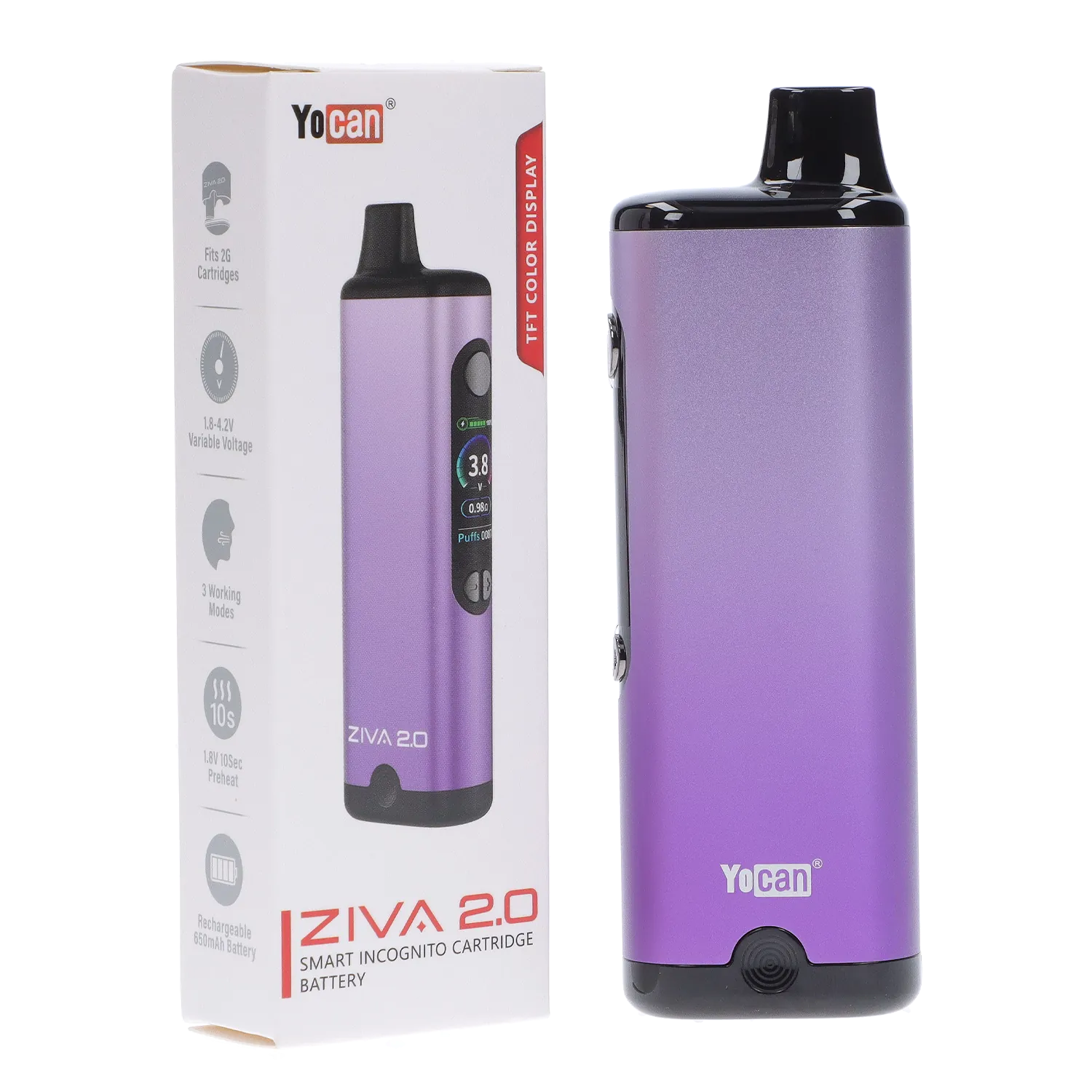 Yocan Each Yocan Zivo 2.0 510 Battery - Purple Gradient Vape Batteries