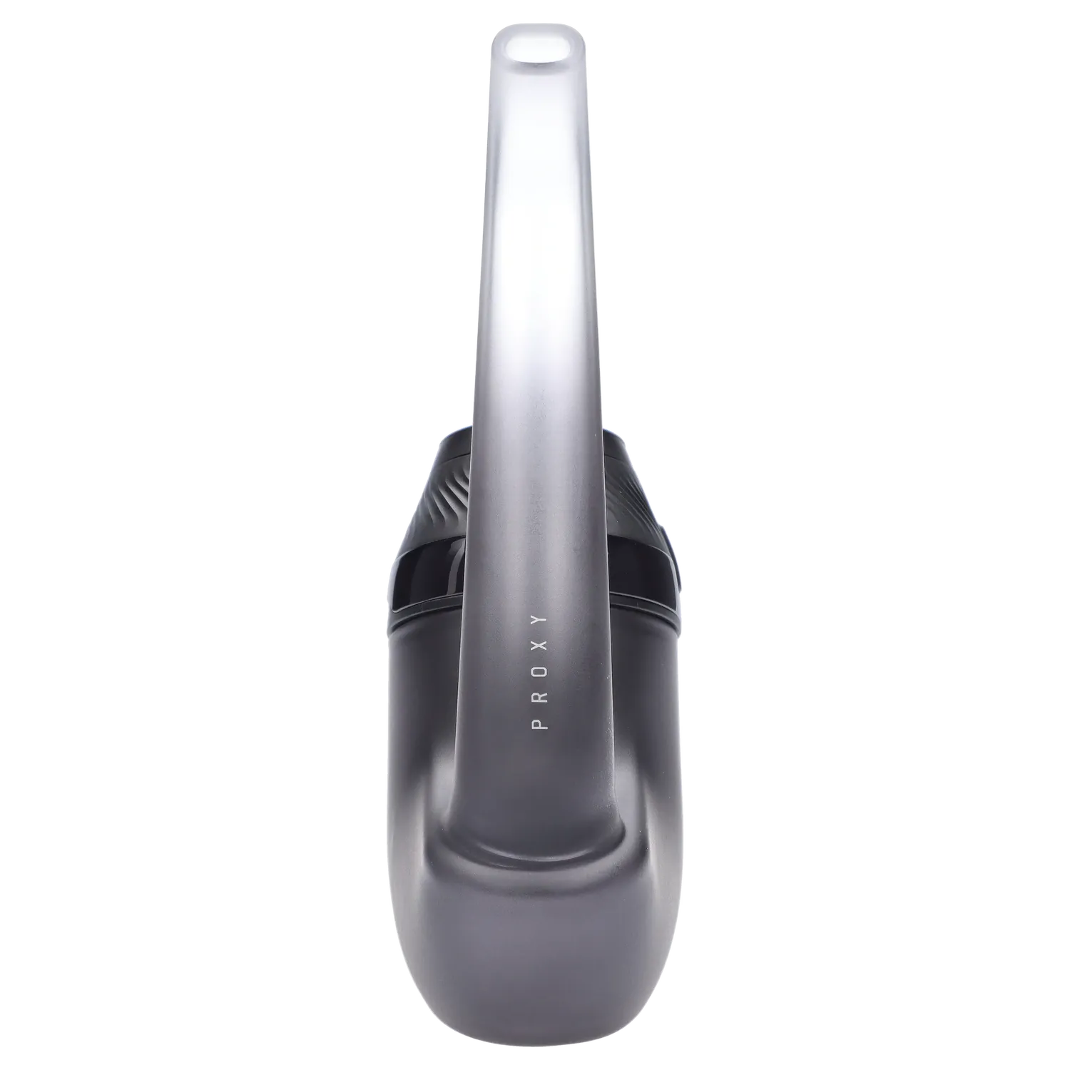 Top-down view of the Puffco Proxy 2.0 - Onyx showing its tall central mouthpiece and sleek black body with "PROXY" lettering.