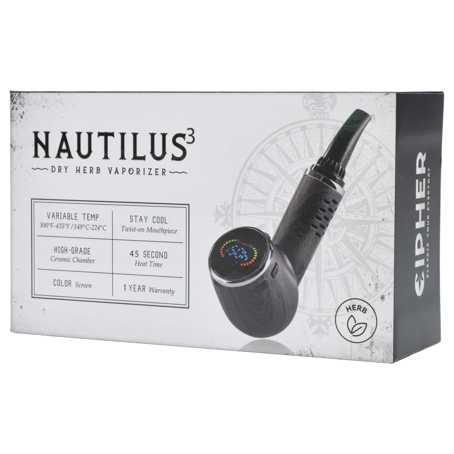 Cipher Each Cipher Nautilus V3 Dry Herb Vaporizer - Black Wood Accessories