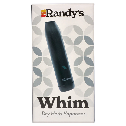 Angled close-up of the Midnight Black Randy's Whim Dry Herb Vaporizer against a pale patterned background.