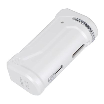 A three-quarter view of the white Yocan UNI Pro-Digital Box Mod, showing the sleek, rectangular design and digital display.