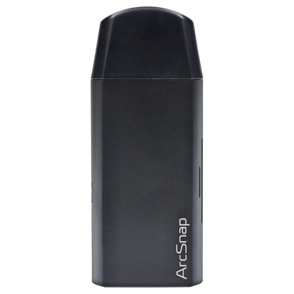 Front-facing close-up of the black Cipher ArcSnap Electronic Dugout showing its rounded top, matte finish, and partial vertical logo.