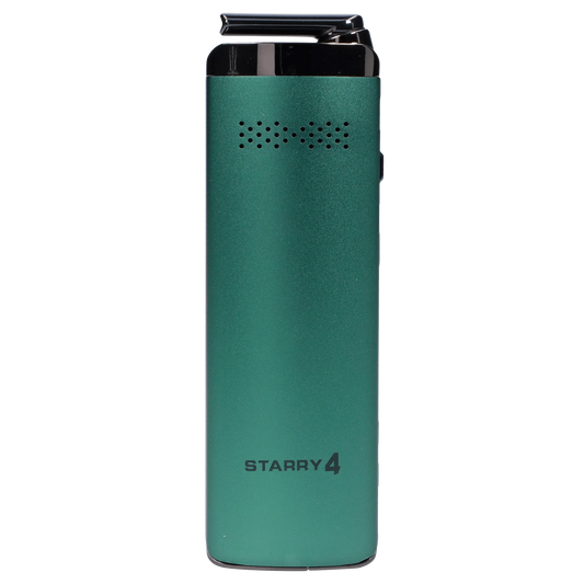 Front view of the Xvape Starry 4.0 Dry Herb Vaporizer in evergreen, showcasing its sleek, minimalist design.
