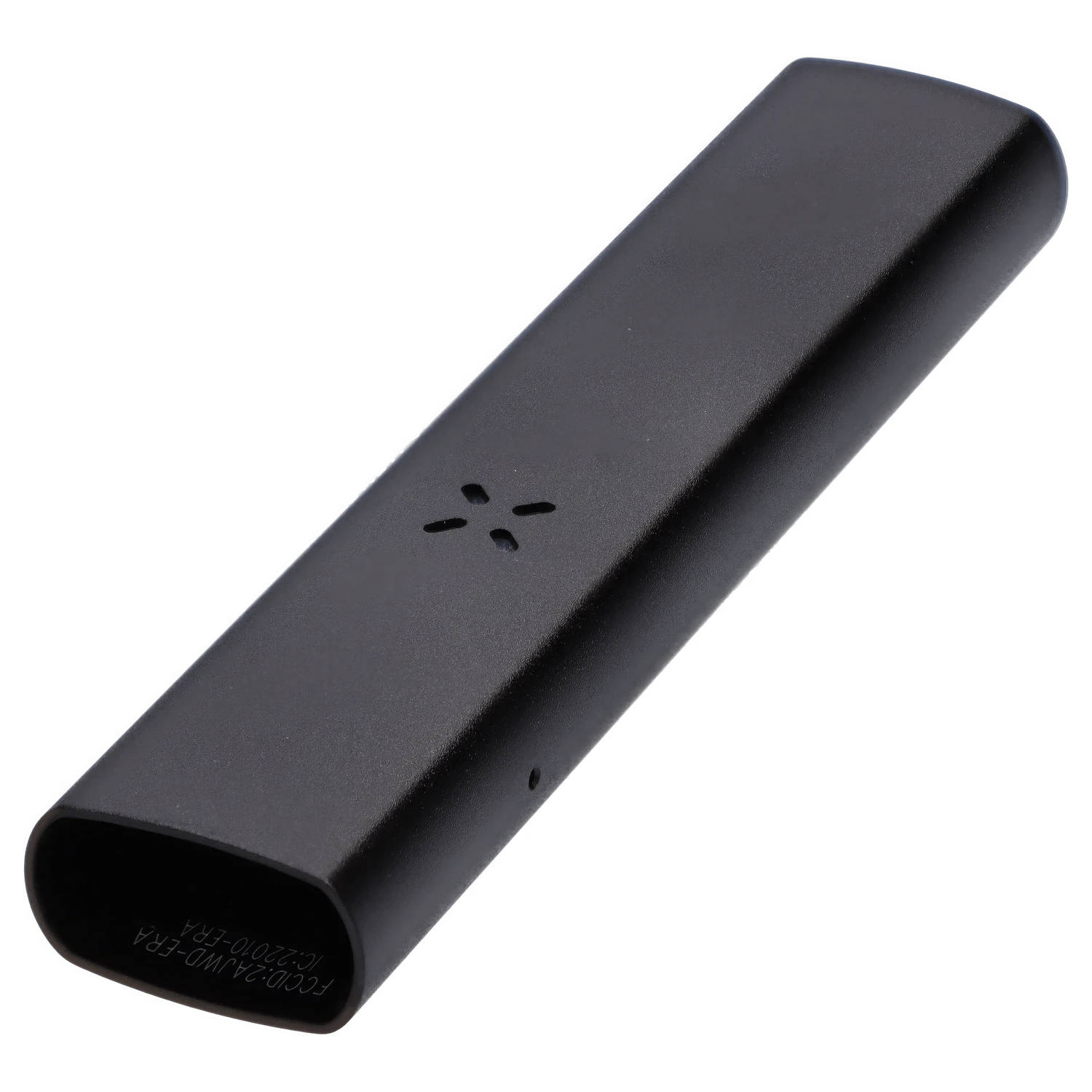 Front view of the Pax Era Concentrate Vaporizer, a sleek, dark-colored device angled against a neutral gray background.