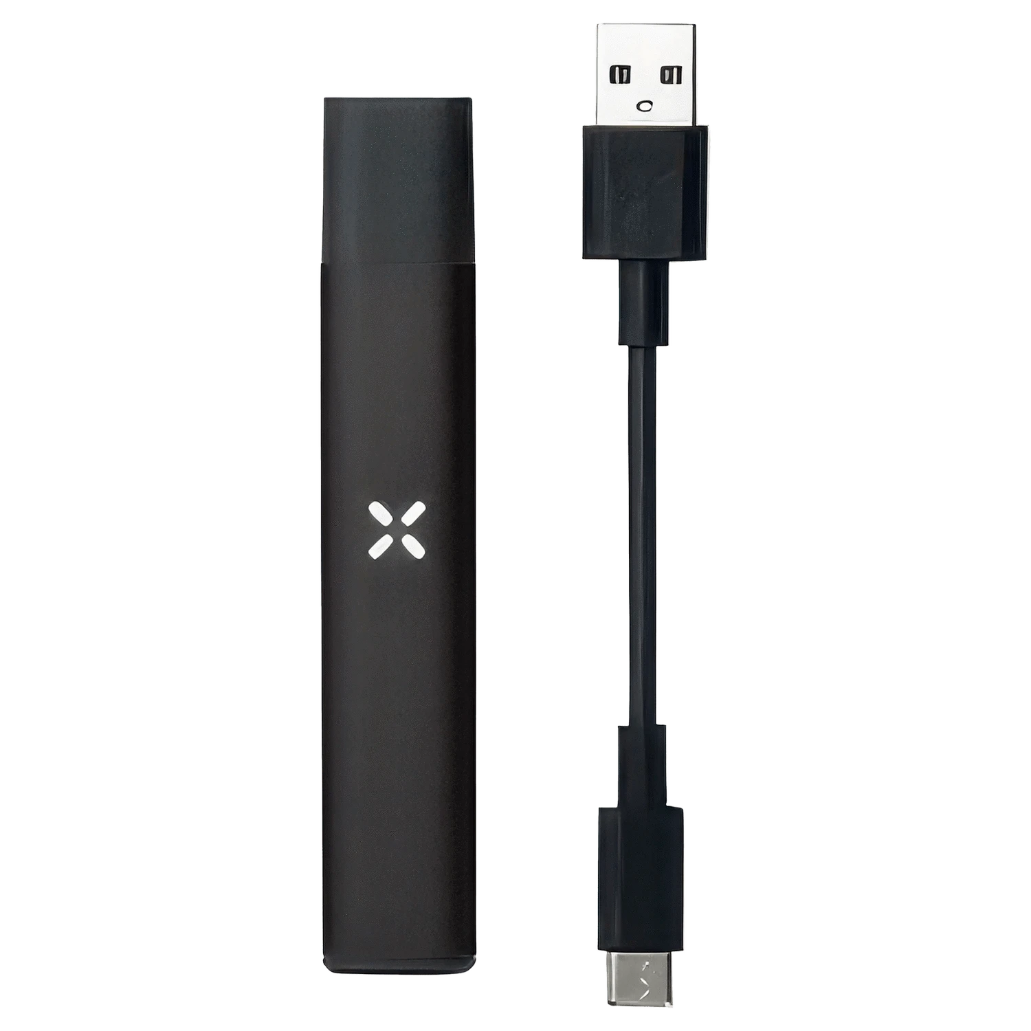 Close-up view of a black USB charging cable connected to the Pax Era Concentrate Vaporizer, against a white background.