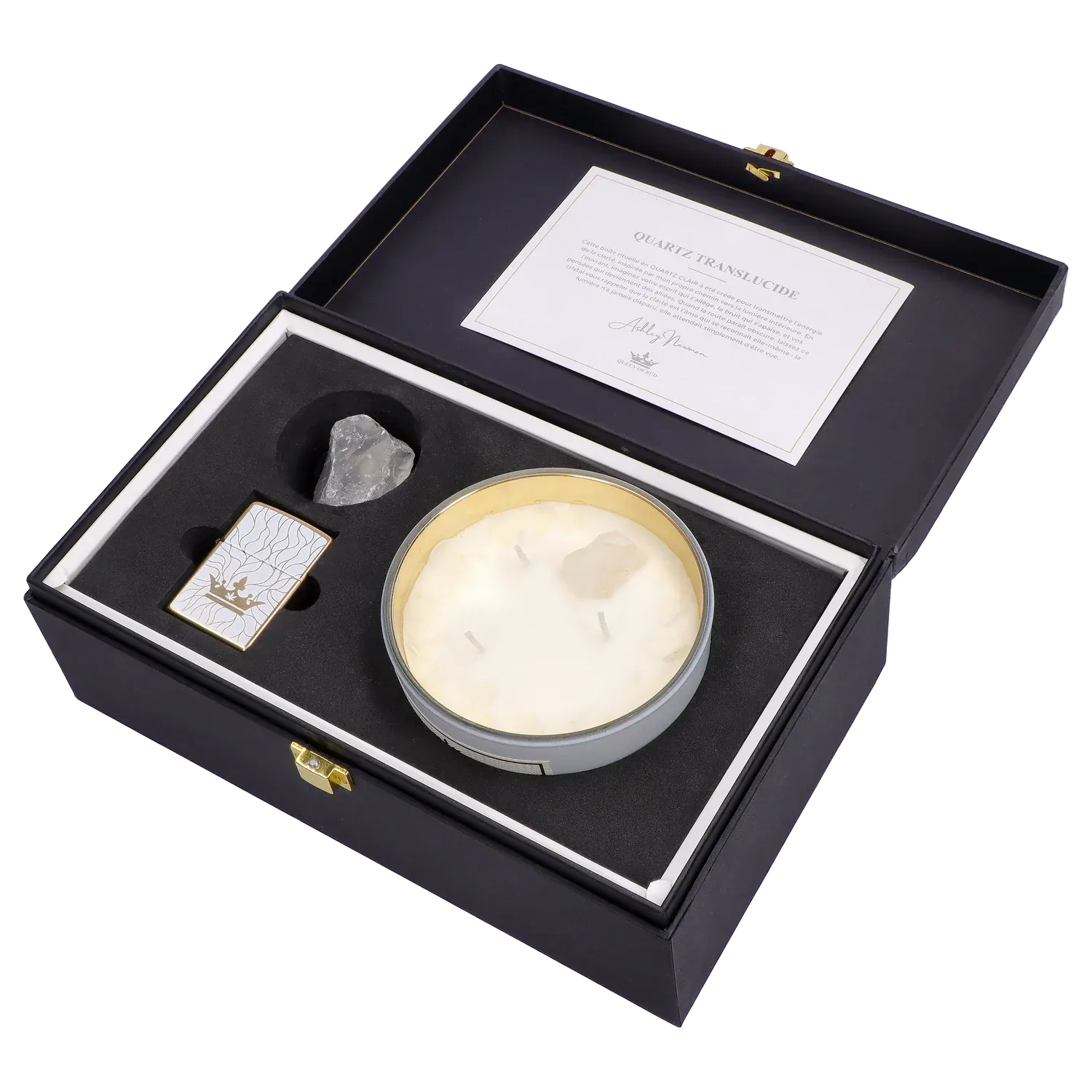 Queen of Bud: Clarity Ritual Box – Candle, Zippo, and Crystal