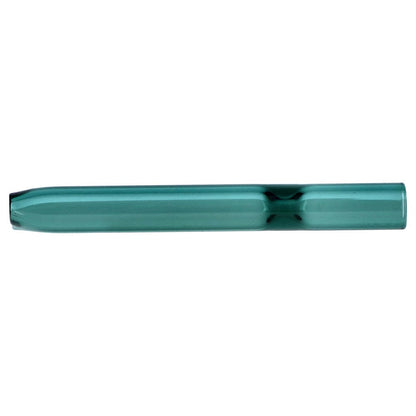 Top-down view of the teal 4in. Everyday Essentials One Hitter, centered on a white background showing its smooth glass tube and slight midriff indentation