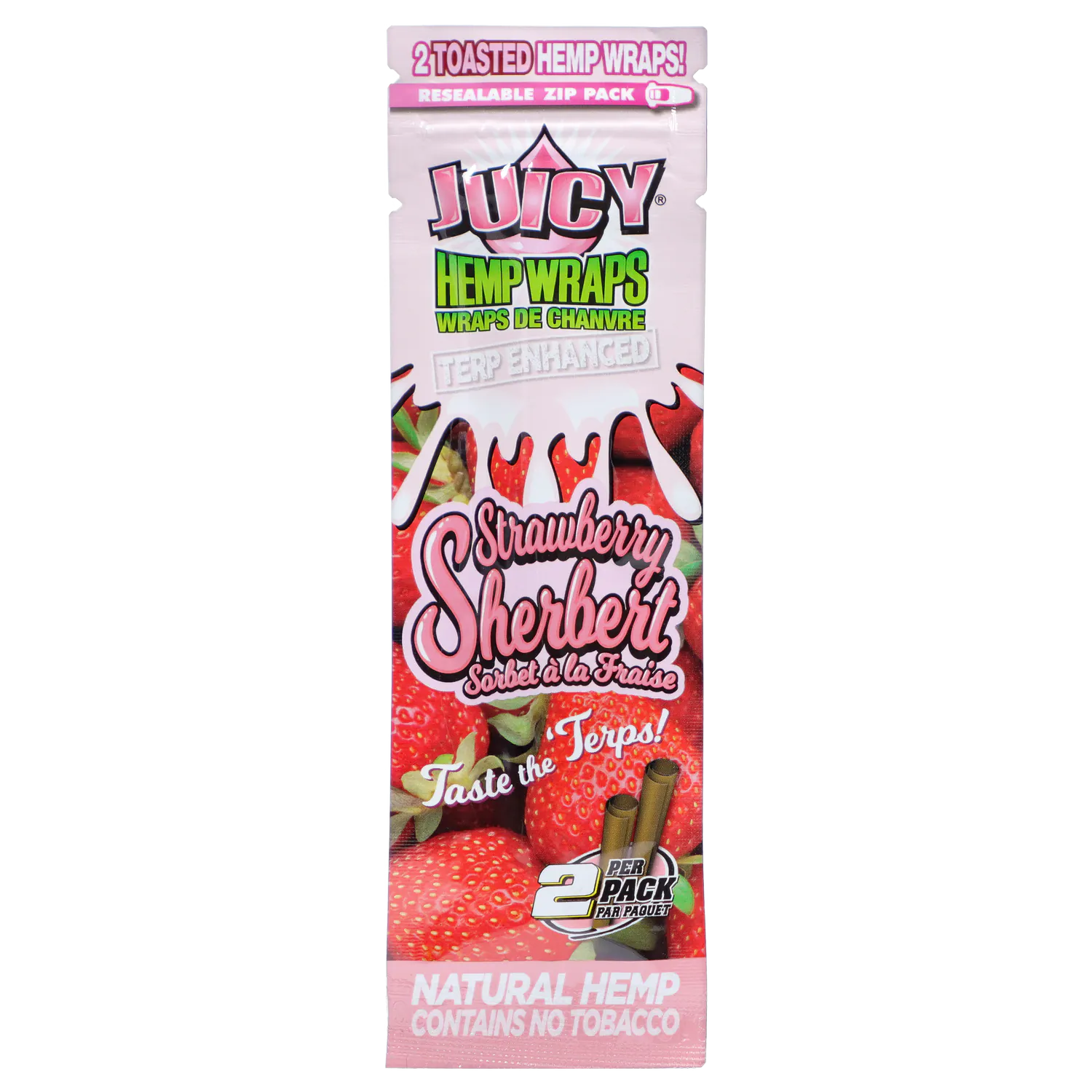 Juicy Jays Each Juicy Jays - Terp Enhanced Hemp Wrap Strawberry Sherbert - 2/pack - 25 Papers & Cones