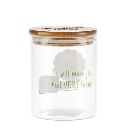 A slightly angled view of the large C&C Big Green Van Stash Jar, featuring a vibrant green van design.