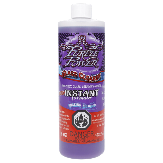Front view of the Purple Power Ultra-16oz bottle with bold lettering against a vibrant blue and purple background.
