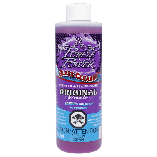 Front view of the Purple Power Original-8oz bottle with bold lettering and a purple and white label.