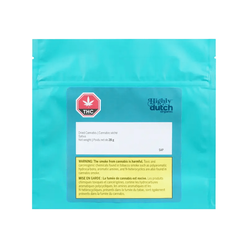 Front view of the 6-Month Oak Barrel Hash package, displaying a dark label with white text and a leafy green logo against a black background.