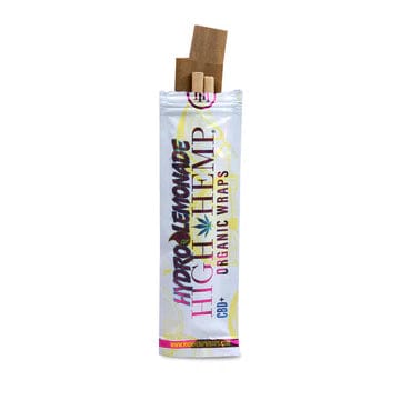 A close-up of High Hemp Wraps - Hydro Lemonade, showcasing the colorful packaging against a plain white backdrop.