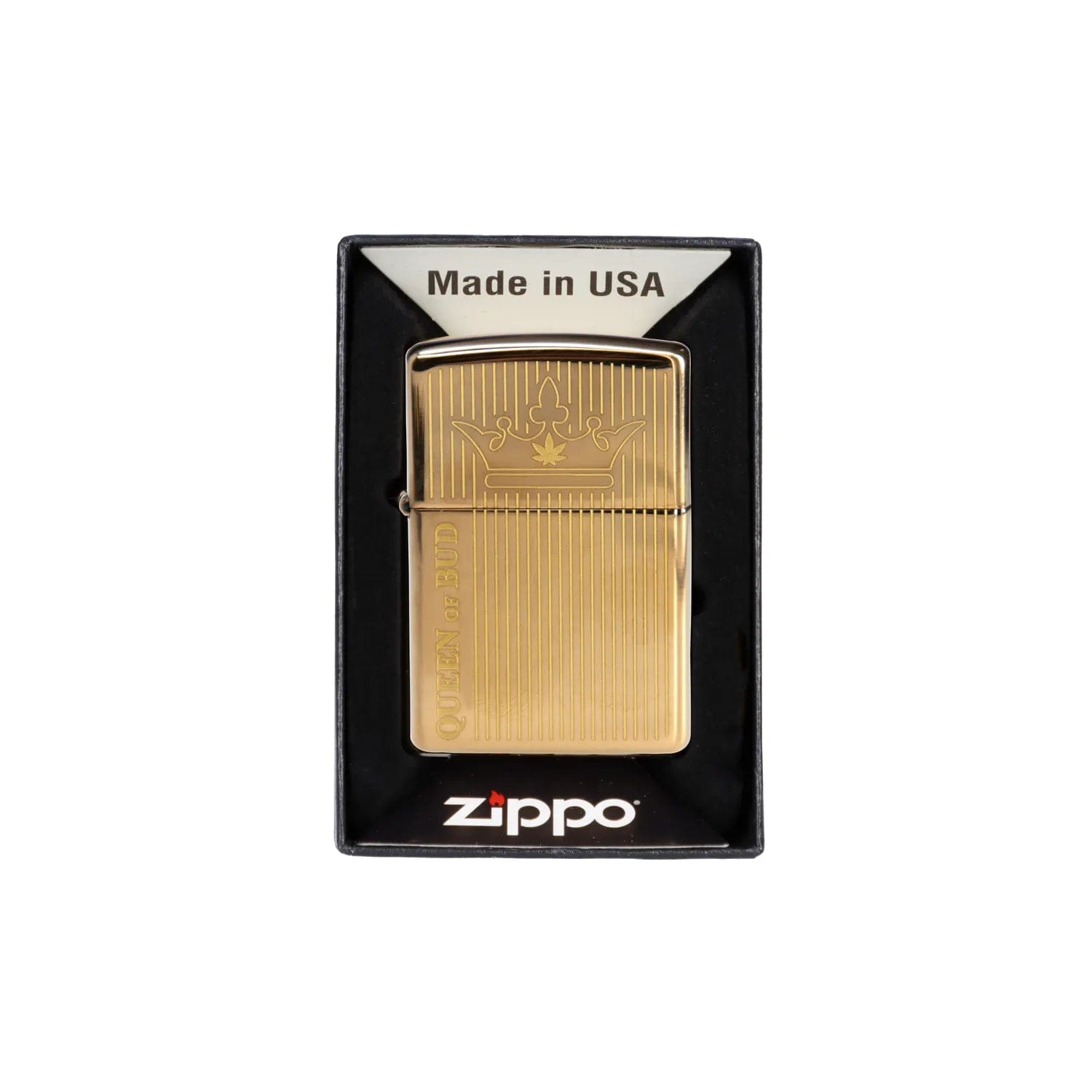 Queen of Bud EACH Queen of Bud Golden Vertical Flame Zippo Accessories