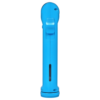 Front view of the blue Yocan Shift Torch, showcasing its sleek, cylindrical design against a plain white background.