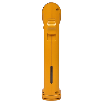 Front view of the Yocan Shift Torch in yellow, showing its sleek, cylindrical design against a plain white background.