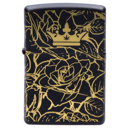 Queen of Bud Each Queen of Bud Zippo Black Obsidian Floral Accessories