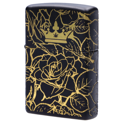 Queen of Bud Each Queen of Bud Zippo Black Obsidian Floral Accessories