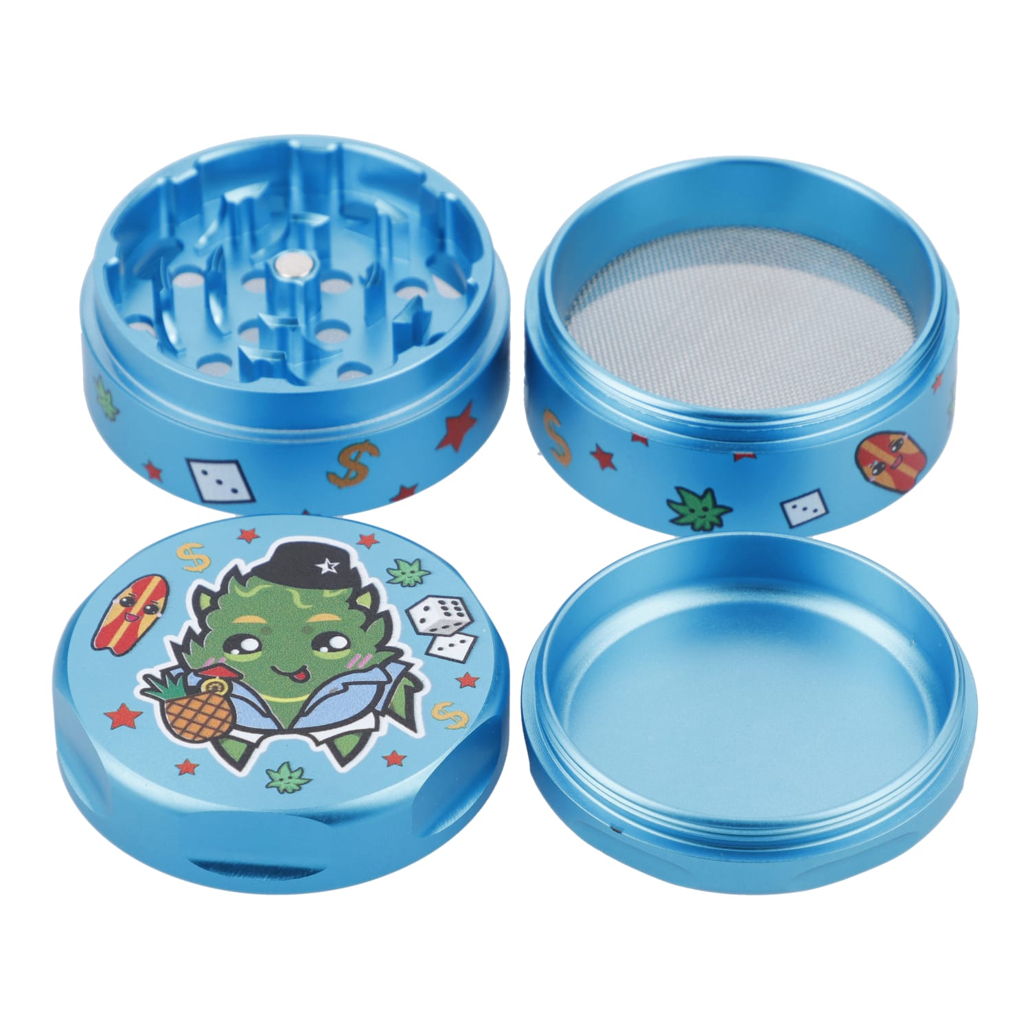 Wido Each Wido Pineapple Express 4pc Grinder - Aqua - 55mm Grinders