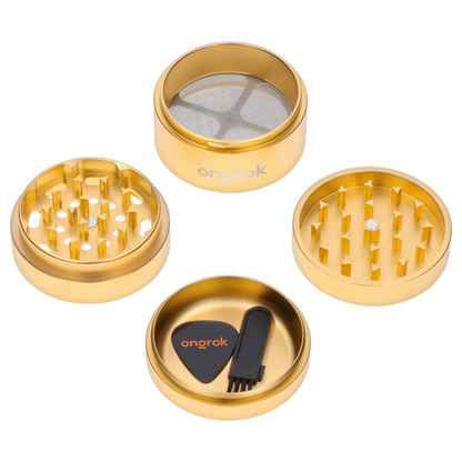 Ongrok Each Ongrok - 4 Piece EZ Open Grinder 2.0 - Gold Grinders