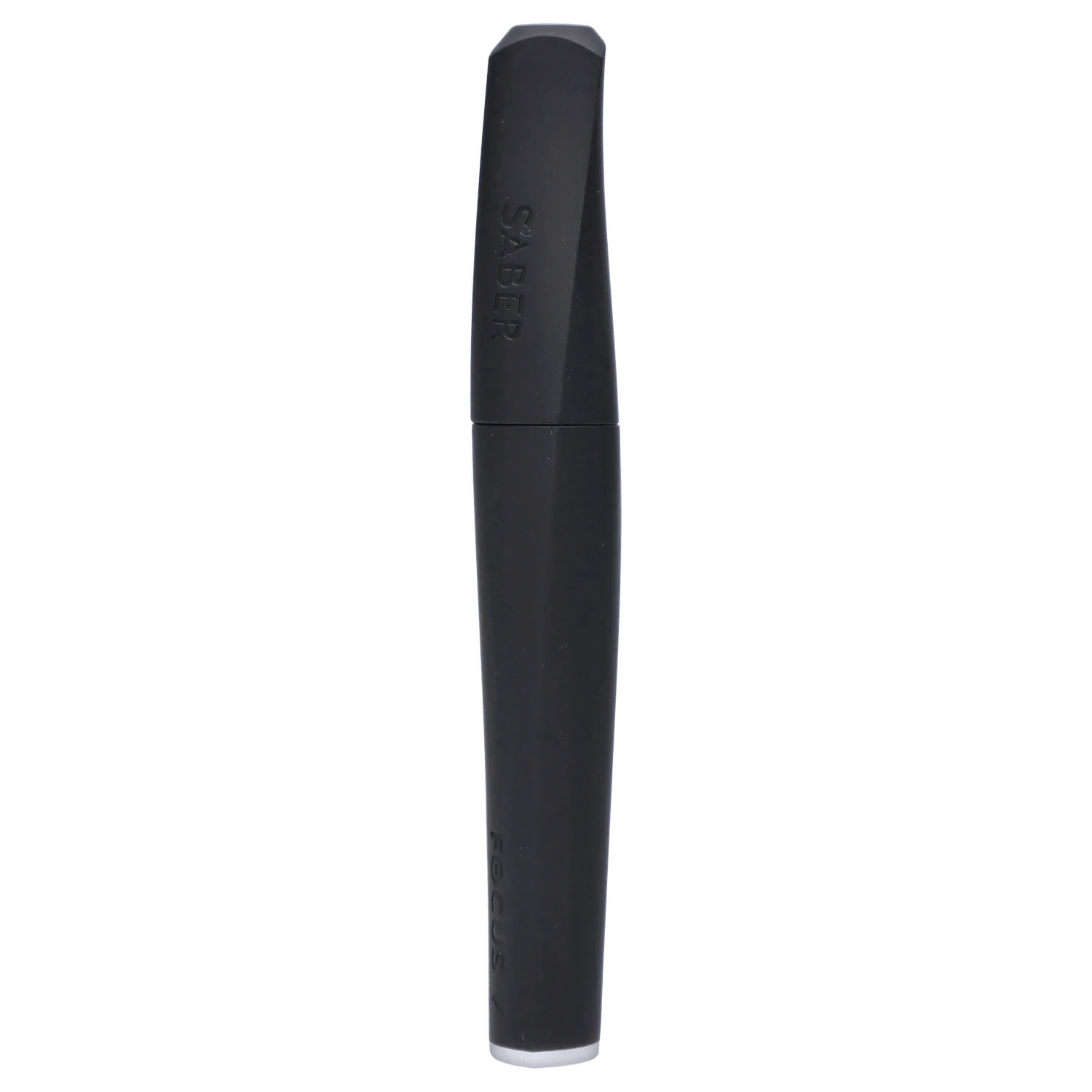 Front view of the Focus V - Saber, showing its sleek, black cylindrical shape against a plain white background.