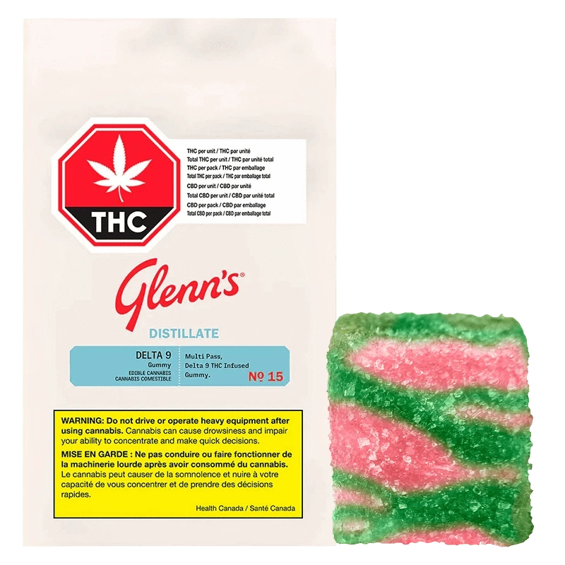 Glenn's 2.8 g No.15 Distillate Delta 9 Watermelon Edibles