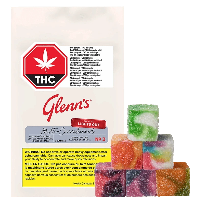 Glenn's 6 Pack Glenn's Lights Out Gummies Hybrid 6 Pack Online Gummies