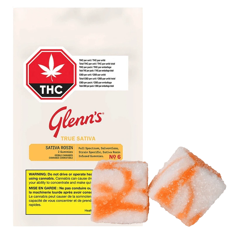 Glenn's 2 Pack No.6 True Sativa Rosin Orange Cream Gummies