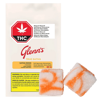 Glenn's 2 Pack No.6 True Sativa Rosin Orange Cream Gummies