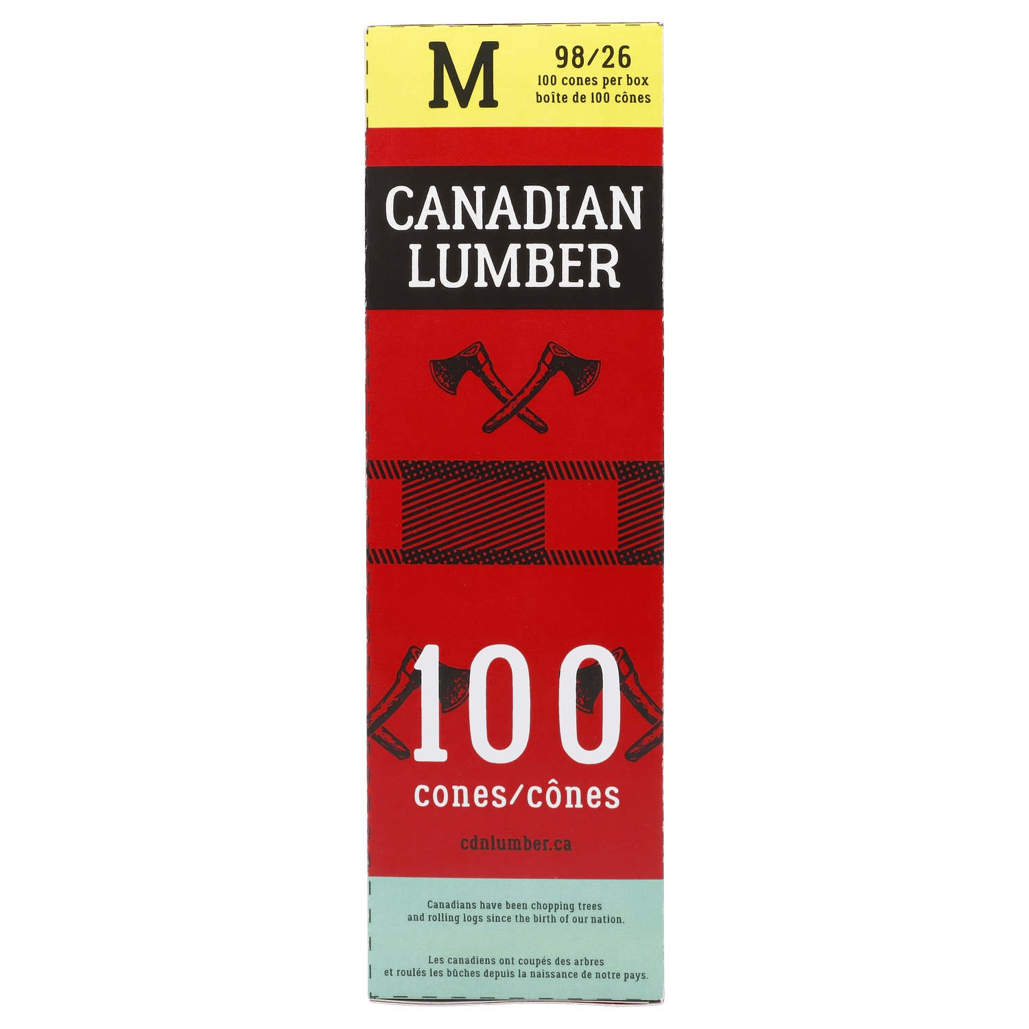 Canadian Lumber Each Canadian Lumber Hemp Mini Tower of Cones - 98/26 - Medium Papers & Cones