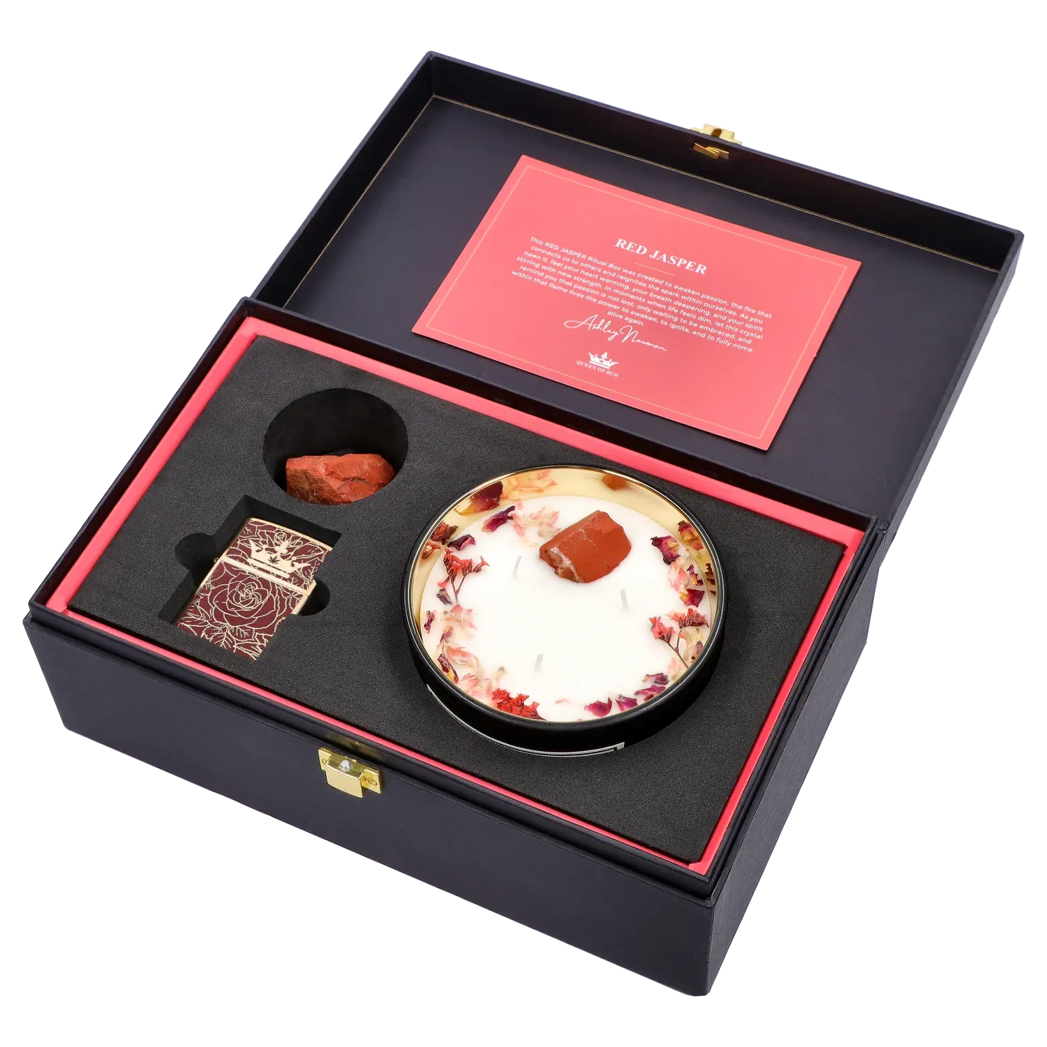 Queen of Bud: Passion Ritual Box – Candle, Zippo, and Crystal