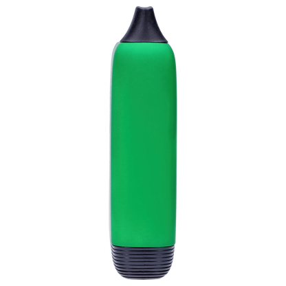 Centered vertical close-up of a bright green Pulsar 510 DL 5.0 Thermo Series Vape - Acid Splash showing its black mouthpiece and ribbed black base against a plain background