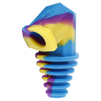 A close-up of the Pulsar Silicone Cart Rig Adapter in assorted colors, angled to showcase its textured, ribbed design.