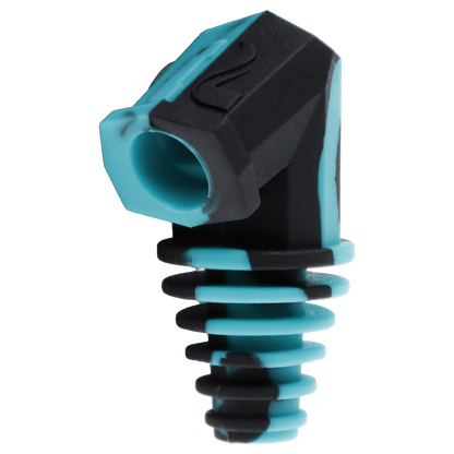 A close-up, angled view of the Pulsar Silicone Cart Rig Adapter, showcasing its textured, multi-tiered design.