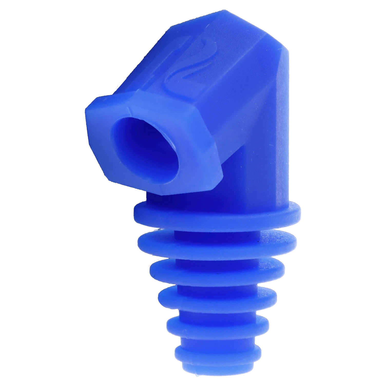 A close-up, angled view of the Pulsar Silicone Cart Rig Adapter, displaying its ribbed texture and connection point.