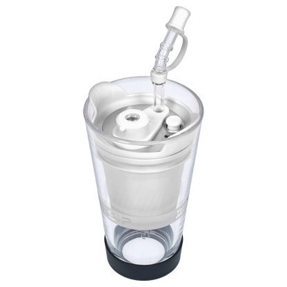 A front view of the Yocan Black - Sip Smart Rig in white, showcasing its compact, portable design.
