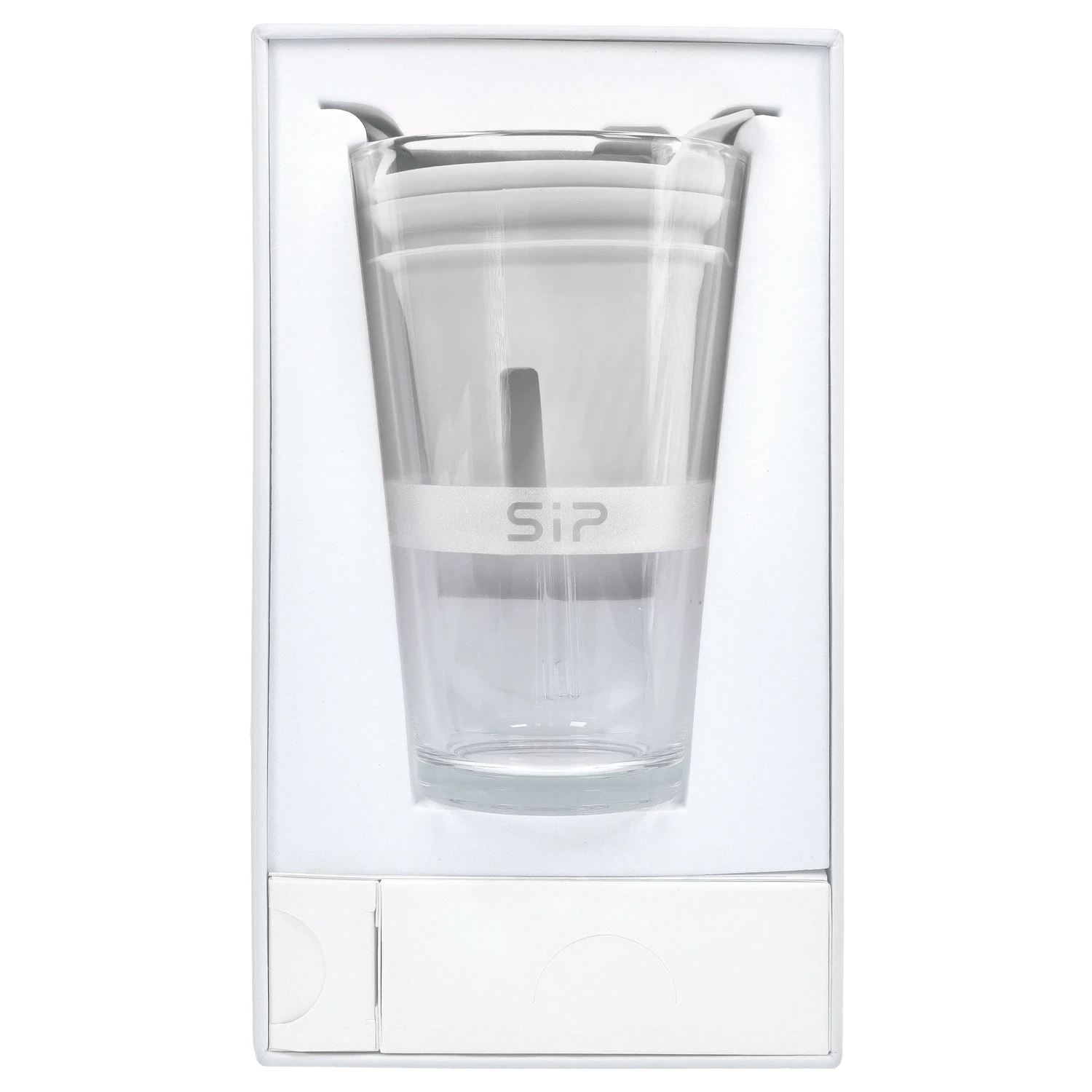 Front view of the Yocan Black - Sip Smart Rig in white, showcasing its clean, minimalist design.